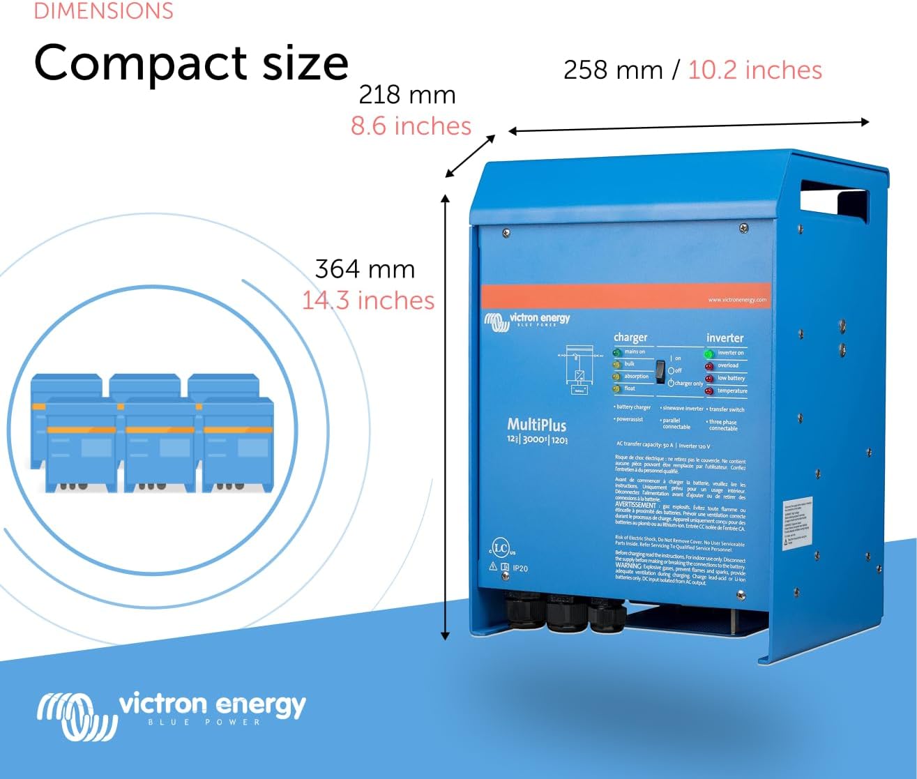 Victron Energy MultiPlus PMP122301102 12/3000/120-50 Inverter Charger 3000VA 12V - Image 2